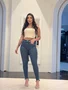 Calça Cigarrete Power Barra Desfiada Com Brilho Na Lateral