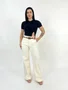 Calça Color Wide Leg Chapa Barriga Com Cinto 