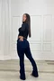 Calça Flare Bolso Faca Jeans Com Cinto 
