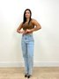 Calça Jeans Reta Com Detalhe De Fenda Na Barra 