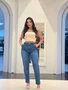 Calça Mom bag Bolso Faca Com Cinto 