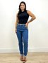 Calça Mom Jeans Com Penses A Frete E Cinto 