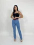 Calça Perna Reta Bolso Faca Com Cinto 