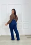 Calça Perna reta Jeans Color Plus Com Cinto  
