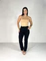 Calça Perna Reta Jeans Com Bolso Faca E Cordao 
