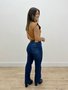 Calça Perna Reta Jeans Com Cinto  Pala Reta