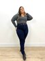 Calça Skinny Jeans Carbono Com Cinto 