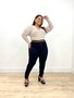 Calça Skinny Jeans Carbono Com Cinto Plus 
