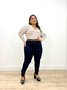 Calça Skinny Jeans Carbono Com Cinto Plus 