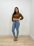 Calça Skinny Jeans Com Detalhe Na Perna Com Cinto