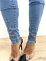 Calça Skinny Jeans Com Brilho E Cinto 