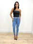 Calça Skinny Jeans Com Brilho E Cinto 