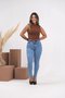 Calça Skinny Jeans Com Elastano E Barra Tracional Com Cinto 