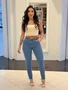 Calça Skinny Jeans Com Elastano E Cinto 
