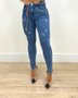Calça Skinny Power Com Lixados E Cordao Na Cintura 
