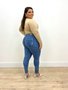 Calça Skinny Power Com Lixados E Cordao Na Cintura Plus 