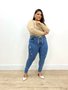 Calça Skinny Power Com Lixados E Cordao Na Cintura Plus 