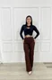 Calça Wide Leg Color Com Cinto  