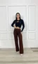 Calça Wide Leg Color Com Cinto  