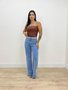 Calça Wide Leg Com Cinto E Barra Dobrada 