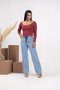 Calça Wide Leg Com Elastico E Cordao Na Cintura 