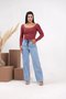 Calça Wide Leg Com Elastico E Cordao Na Cintura 