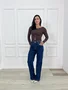 Calça Wide Leg Jeans Chapa Barriga Barra Tradiconal 