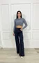 Calça Wide Leg Jeans Chapa Barriga Com Brilho  
