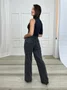 Calça Wide Leg Jeans Com Cinto  