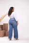 Calça Wide Leg Jeans Com Cinto E Barra Tradicional 