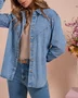 Camisa  Jeans Detalhe Frontal Decidida 