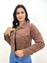 Jaqueta Color Marrom Com Botoes Forrados 
