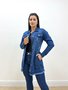 Jaqueta Jeans Alongada Com Barra Desfiada 