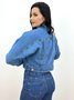 Jaqueta Jeans Bomber Com Recortes 