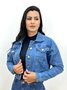 Jaqueta Jeans Bomber Com Recortes 