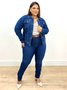 Jaqueta Jeans Com Elastano E Barra Tradicional