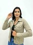 Jaqueta Jeans Color Com Bolsos Laterais 