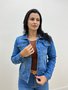 Jaqueta Jeans Com Botoes Forrados E Bolsos 