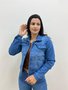 Jaqueta Jeans Com Botoes Forrados E Bolsos 