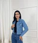 Jaqueta Jeans Com Lixadinhos Sem Bolso 