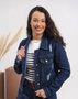 Jaqueta Jeans Com Lixados Barra Tradicional Decidida