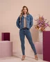 Jaqueta Jeans Cropped Detalhe 