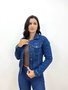 Jaqueta Jeans Com Elastano E Barra Tradicional