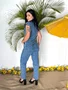 Macacao Jeans Com Botoes E Barra Tradicional 