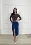Saia Jeans Midi Com Fenda E Cinto  