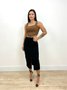 Saia Midi De Cotele Com Cinto E Fenda Frontal 