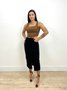 Saia Midi De Cotele Com Cinto E Fenda Frontal 