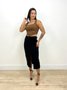 Saia Midi De Cotele Com Cinto E Fenda Frontal 