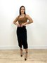 Saia Midi De Cotele Com Cinto E Fenda Frontal 