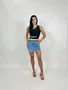 Shorts Saia Jeans Barra Desfiada Com Cinto 